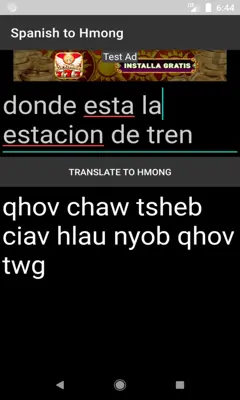 Spanish to Hmong Translator android App screenshot 1